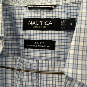 Nautica Men's Blue Checkered Shirt